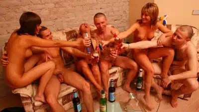 A slutty chick goes for real wild college fucking